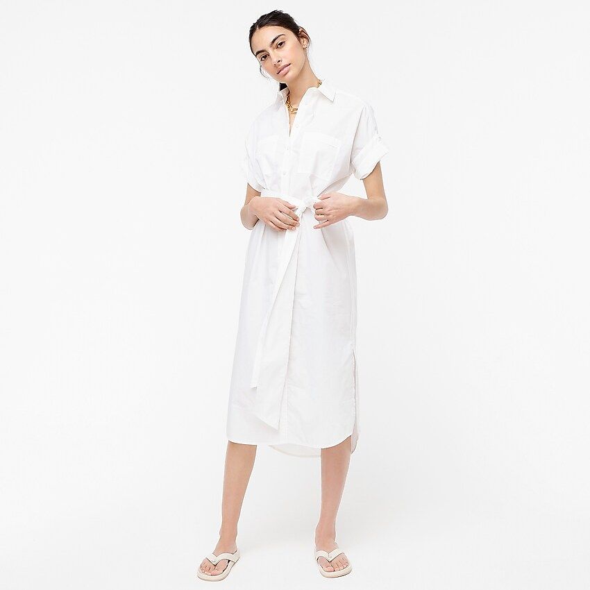 Relaxed-fit short-sleeve cotton poplin shirtdress | J.Crew US