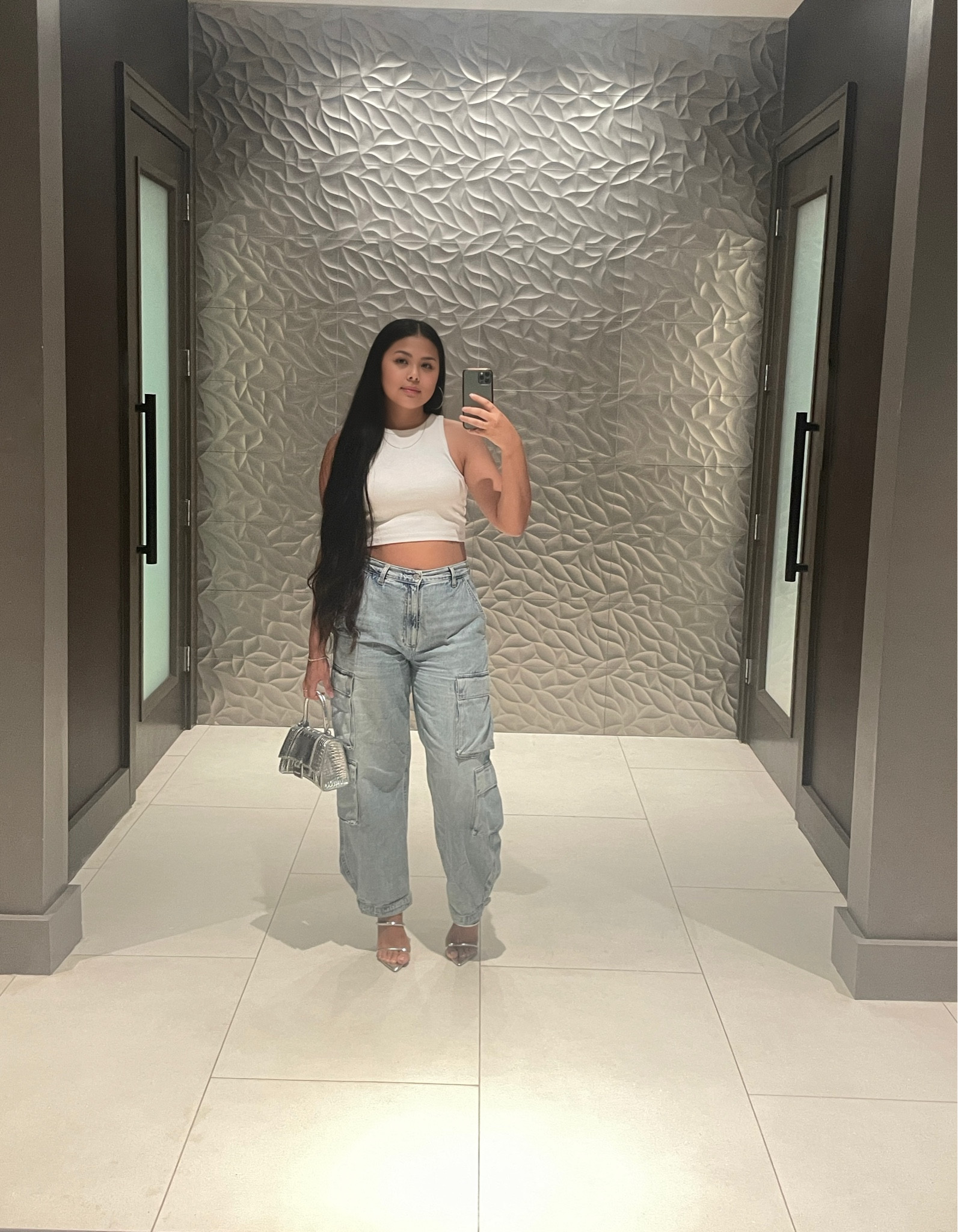 Cute and simple outfit 🤍 
Top size medium (H&M)
Pants size 29 (denim forum from Aritzia)
Shoes size 8.5 (Liliana from a local boutique in Dallas) 
Handbag style hourglass (Balenciaga)#LTKxNSale #LTKunder100

#LTKstyletip