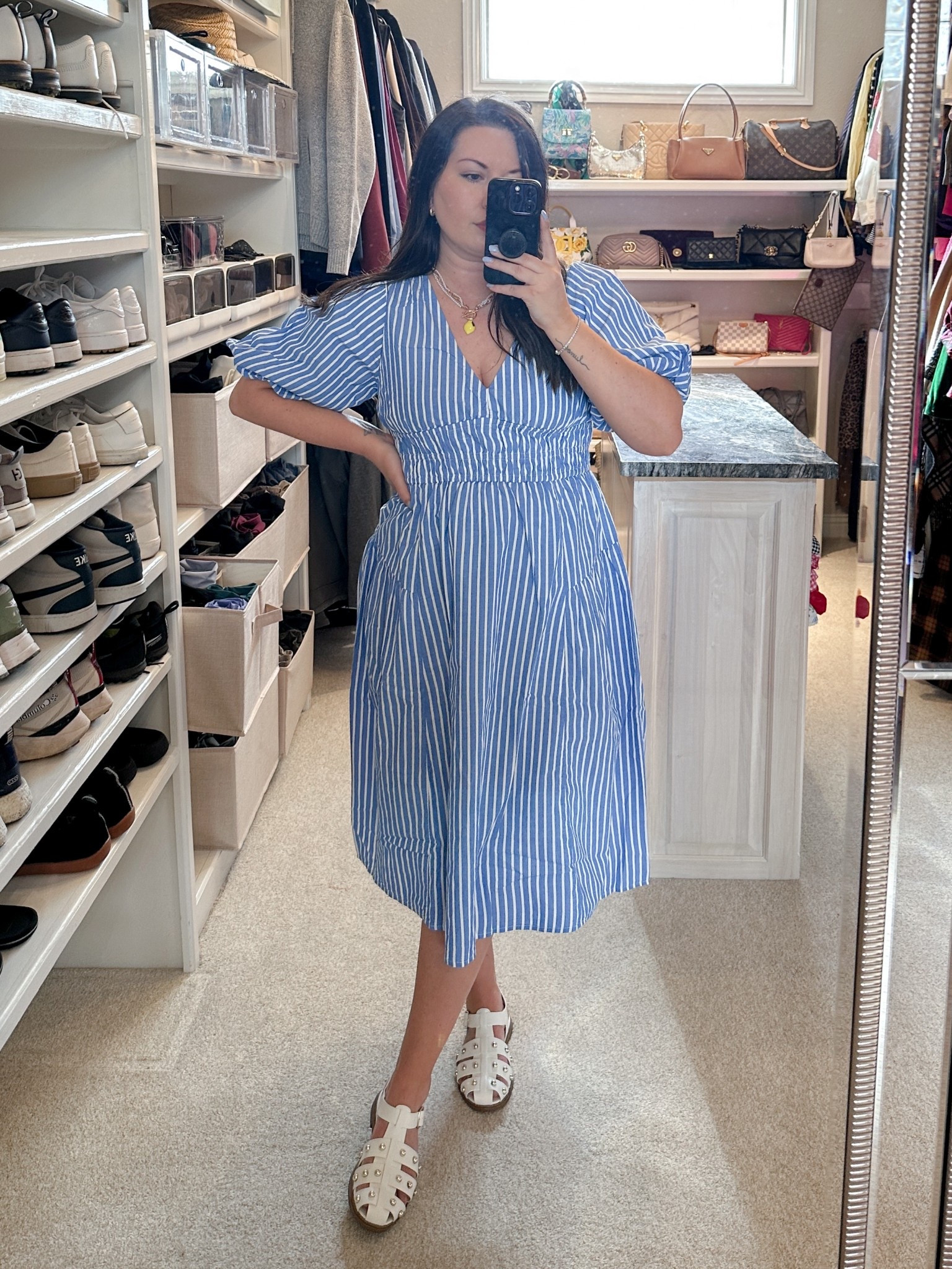 Classic striped cotton dress. I’m in a medium petite 

#LTKFindsUnder50 #LTKMidsize #LTKPetite