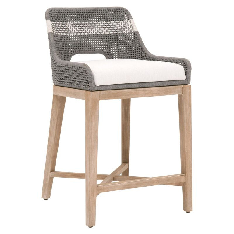 Arras Counter Stool, Dove/White | One Kings Lane