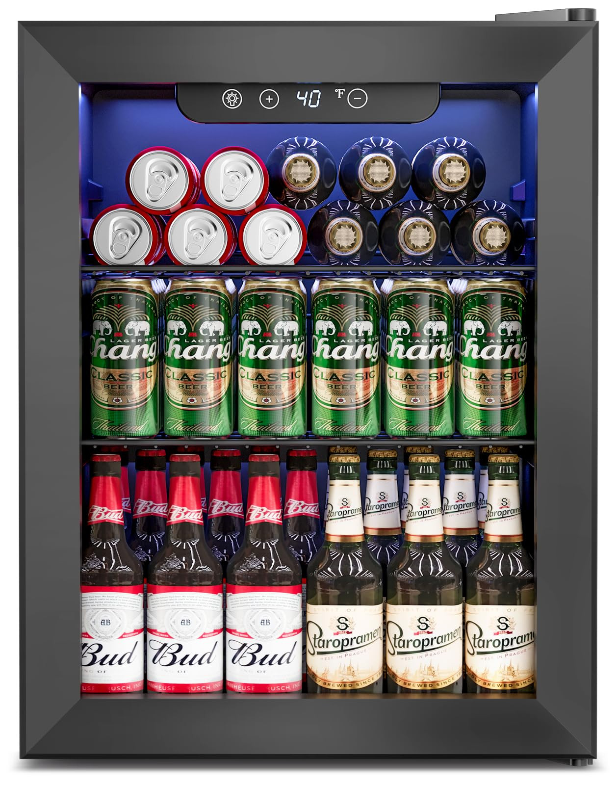 1.7 Cu.Ft Beverage Refrigerator Cooler - 68 Can Mini Fridge Glass Door for Drink Soda Beer Wine -... | Amazon (US)