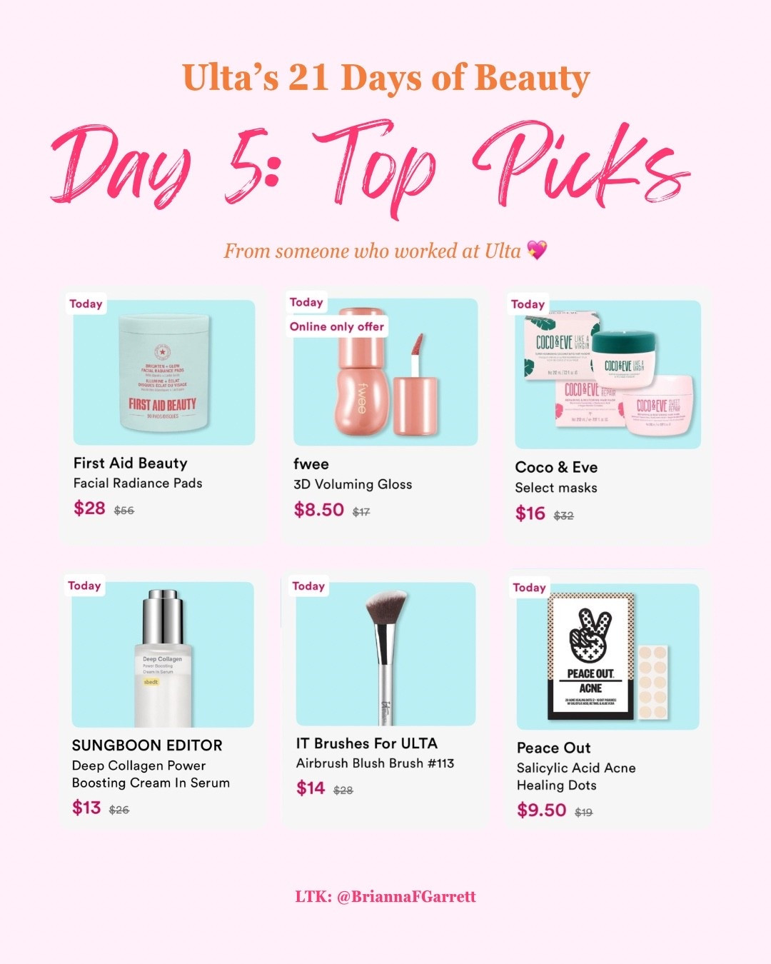Ulta’s 21 Days of Beauty Day 5 👀

Today’s lineup has some really good beauty steals. Sharing the deals from today’s sale that stood out to me as someone who used to work at Ulta. 🩷🧡

Everything from today’s sale is linked here for easy shopping. 🛍️💕

#LTKSpringSale #LTKBeauty #LTKSaleAlert