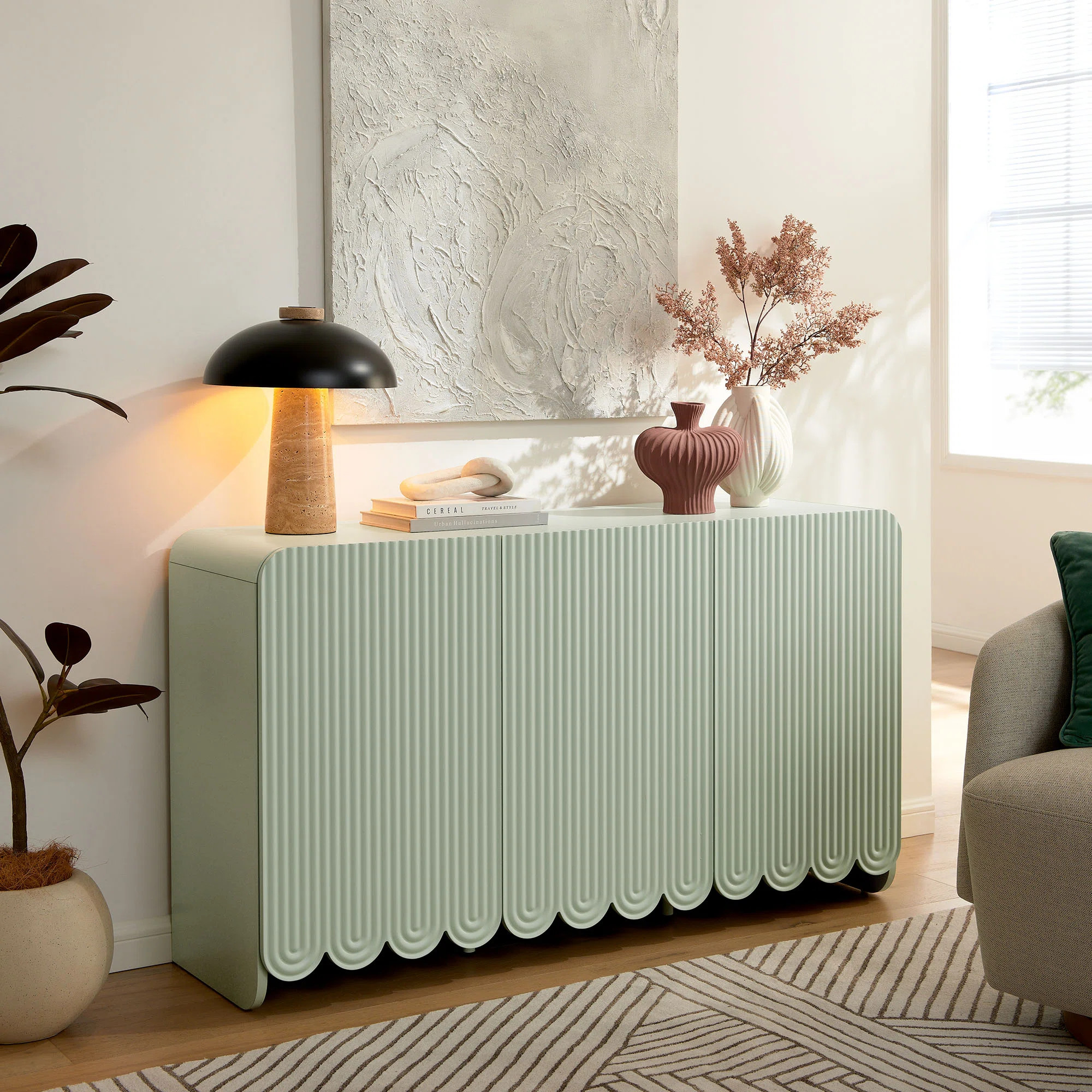 Dahlia Fluted And Scalloped Sideboard Storage Cabinet | Wayfair | Wayfair North America