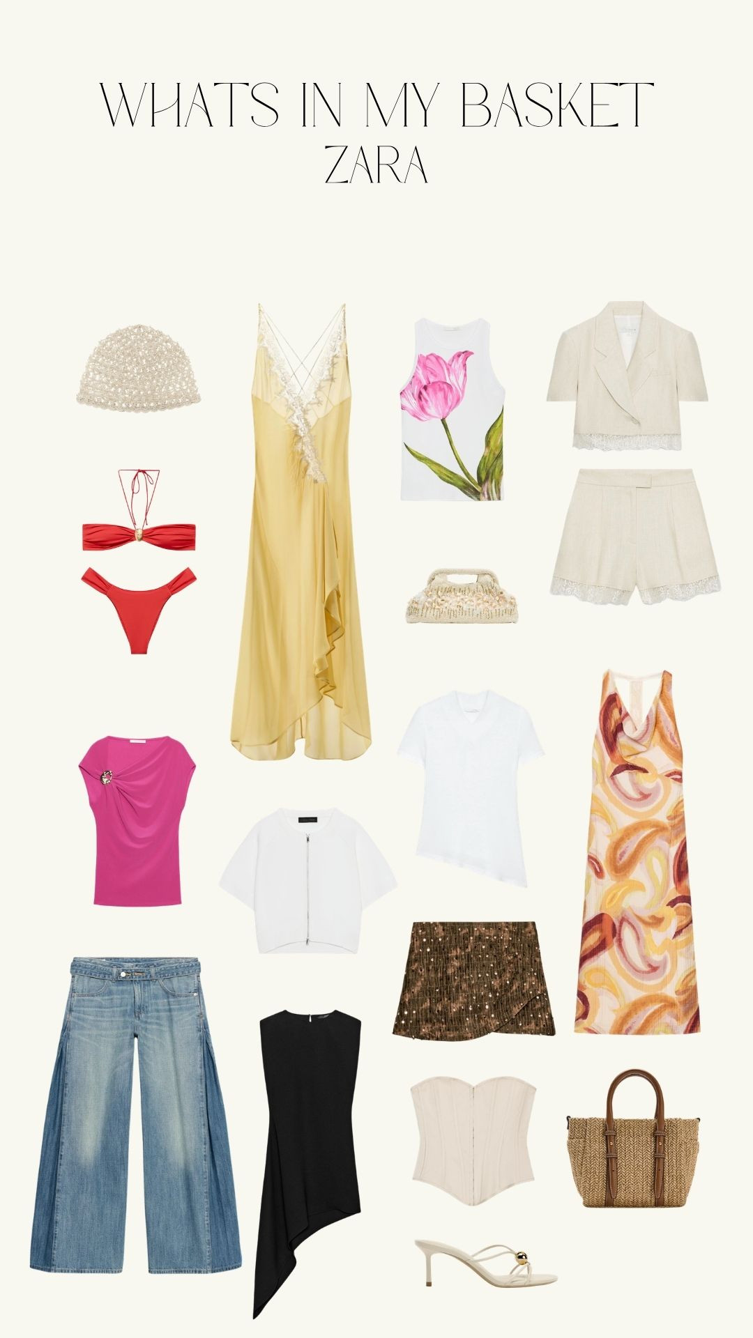 Zara New In ☀️

Zara Wishlist Edit, Yellow Slip Dress, Tulip Print Top, Red Bikini Set, Sequin Mini Skirt, Wide Leg Jeans, Neutral Corset Top, Straw Tote Bag, Summer Style, Summer Outfit Inspiration, Holiday Style  

 #LTKuk #LTKspring #LTKsummer