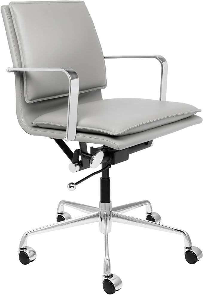 Laura Davidson Furniture Lexi II Padded Office Chair - Mid Back Desk Chair with Aluminum Arm Rest... | Amazon (US)