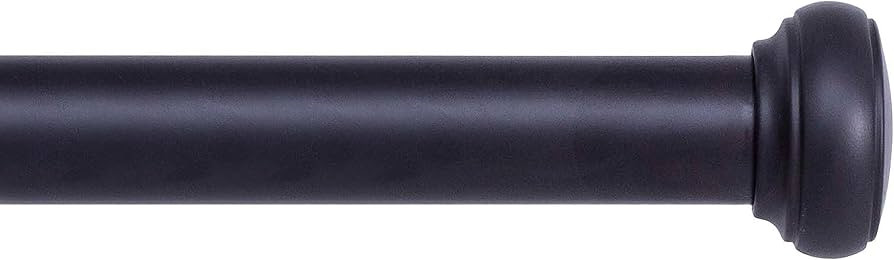 Kenney Weaver Cap End Indoor/Outdoor Black Curtain Rod, Adjustable Curtain Rod for Windows 72 to ... | Amazon (US)