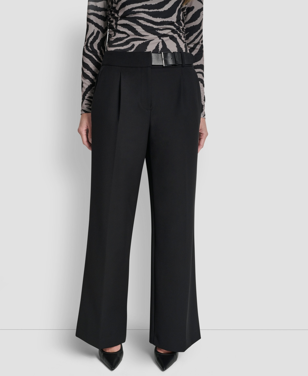Dkny Women's Wide Leg Trousers - Black | Macy's