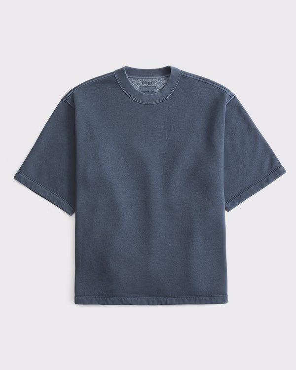 Oversized Short-Sleeve Fleece Tee | Abercrombie & Fitch (US)