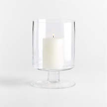 London Clear Glass Hurricane Candle Holder, Medium 9 | Crate & Barrel