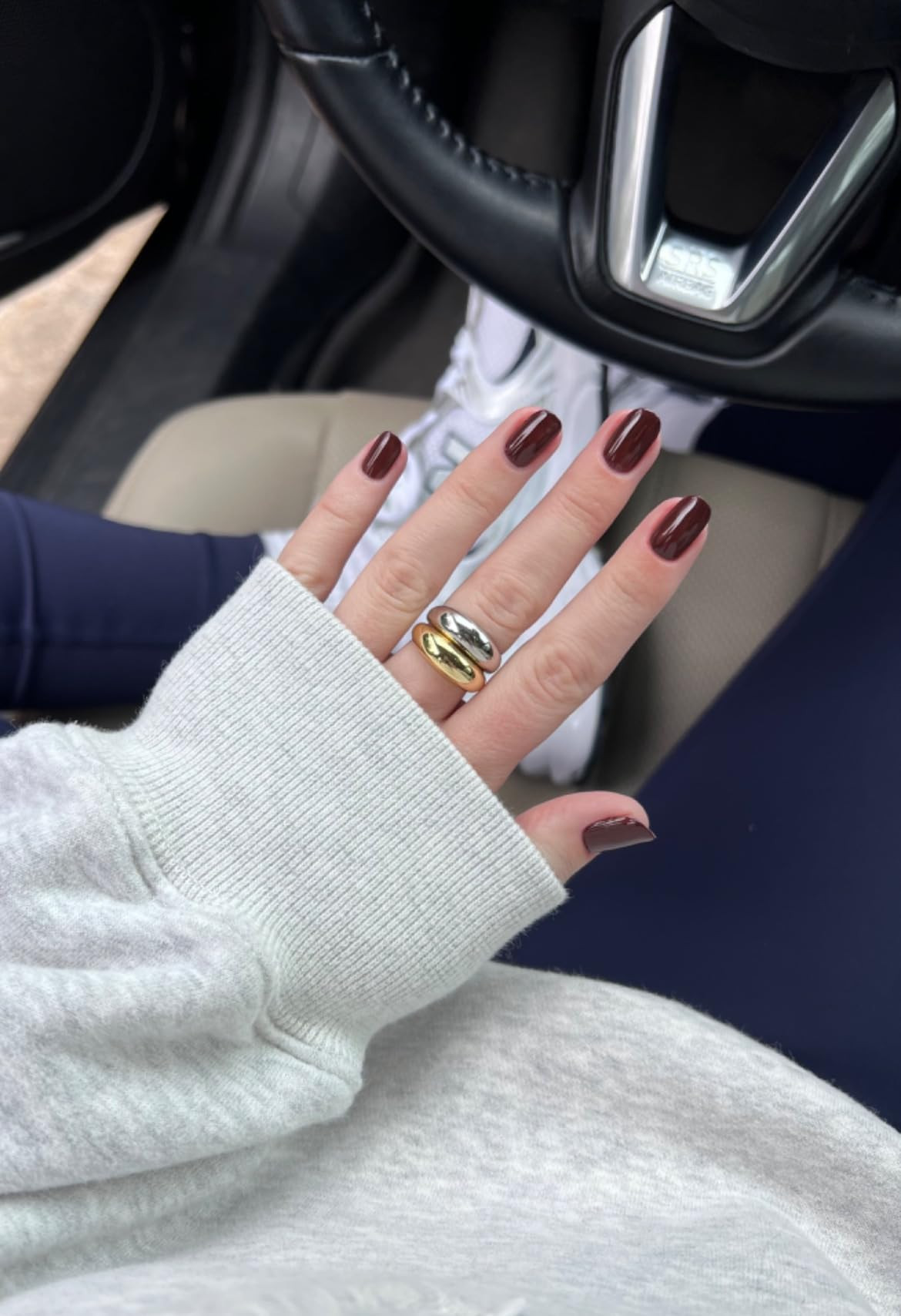 PAVOI 14K Gold Plated Chunky Dome Ring |Puffy Dome Stackable Rings | Chunky Signet Ring for Women | Amazon (US)