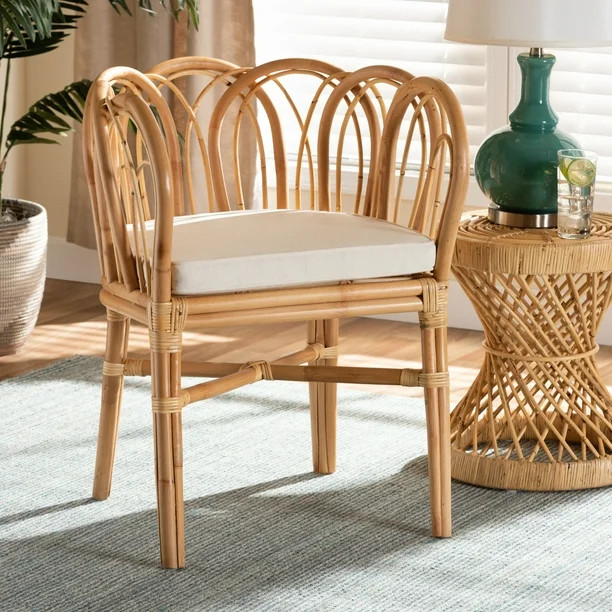 Baxton Studio Melody Modern and Contemporary Natural Finished Rattan Chair - Walmart.com | Walmart (US)