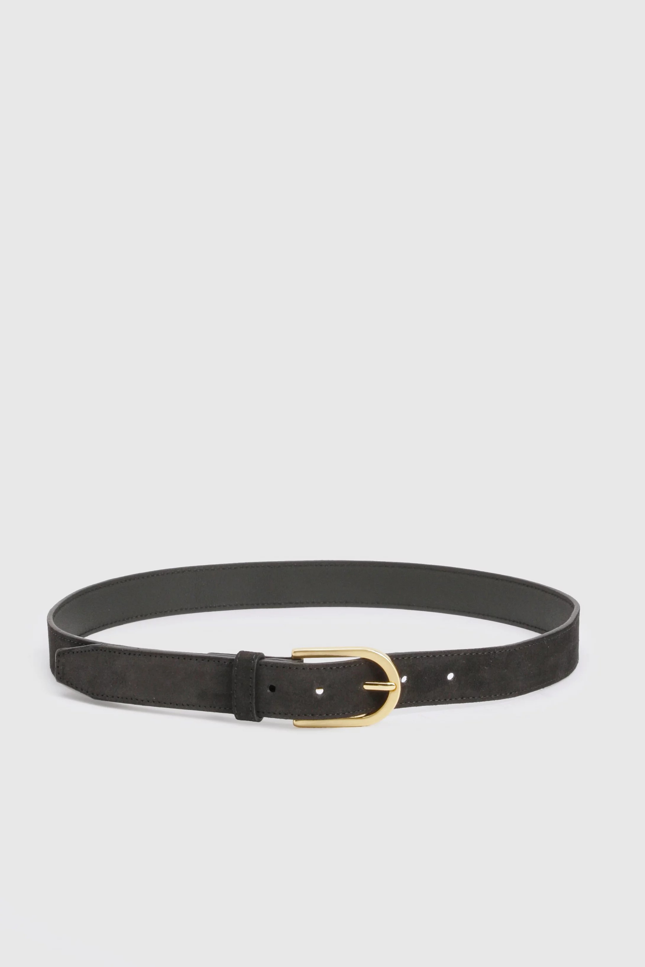 Suede Rounded Buckle Belt | Karen Millen UK + IE + DE + NL
