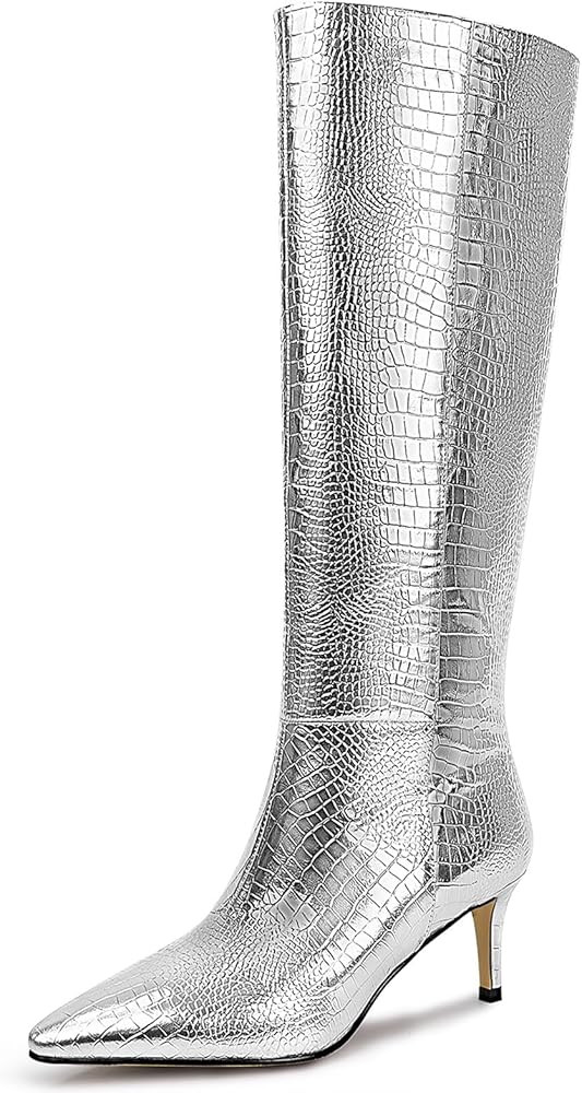 wetkiss Knee High Boots for Women, with Kitten Heel and Pointed Toe Design, Classic and Sexy | Amazon (US)