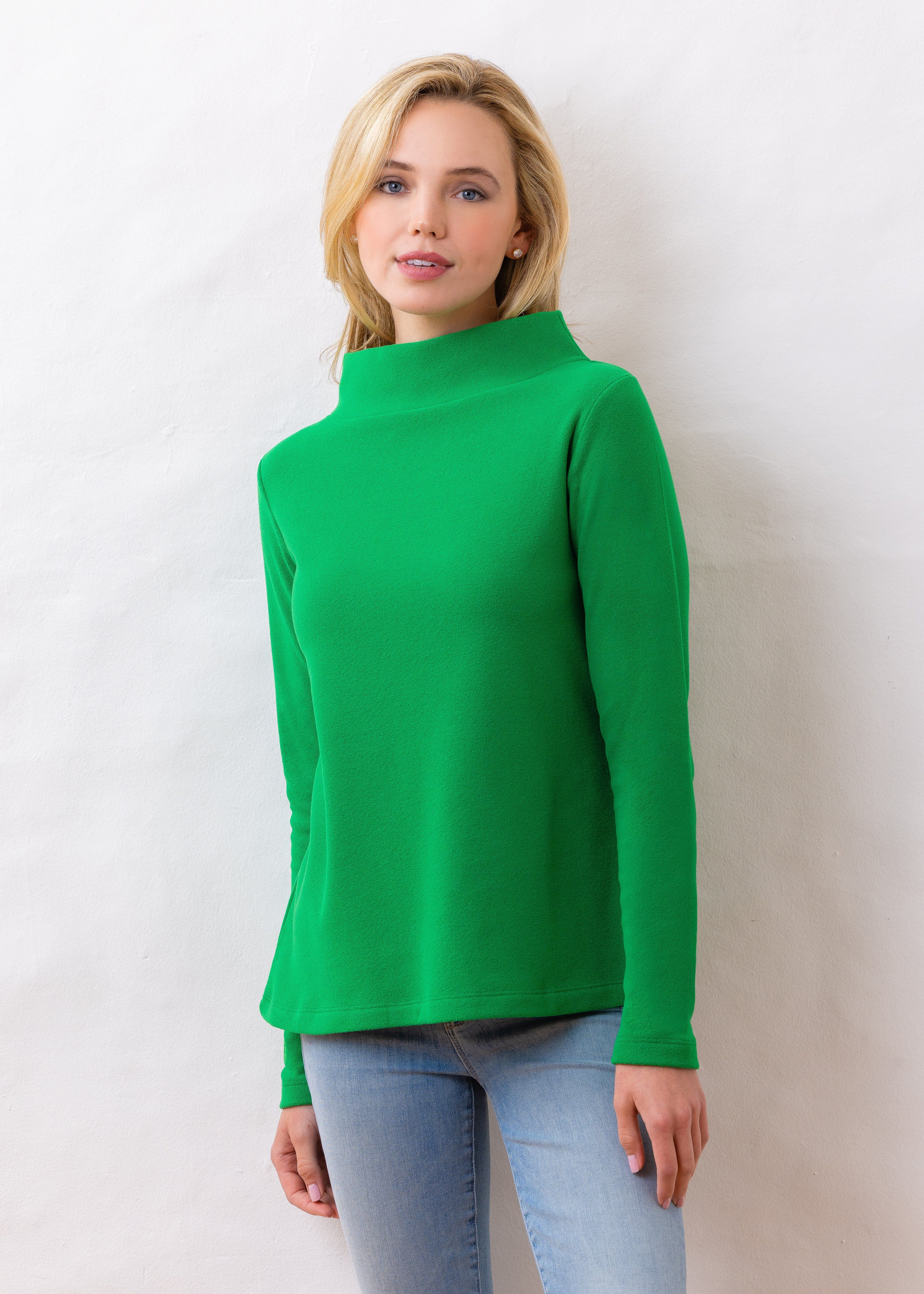 Greenpoint Boatneck in Terry Fleece (Kelly Green) | Dudley Stephens