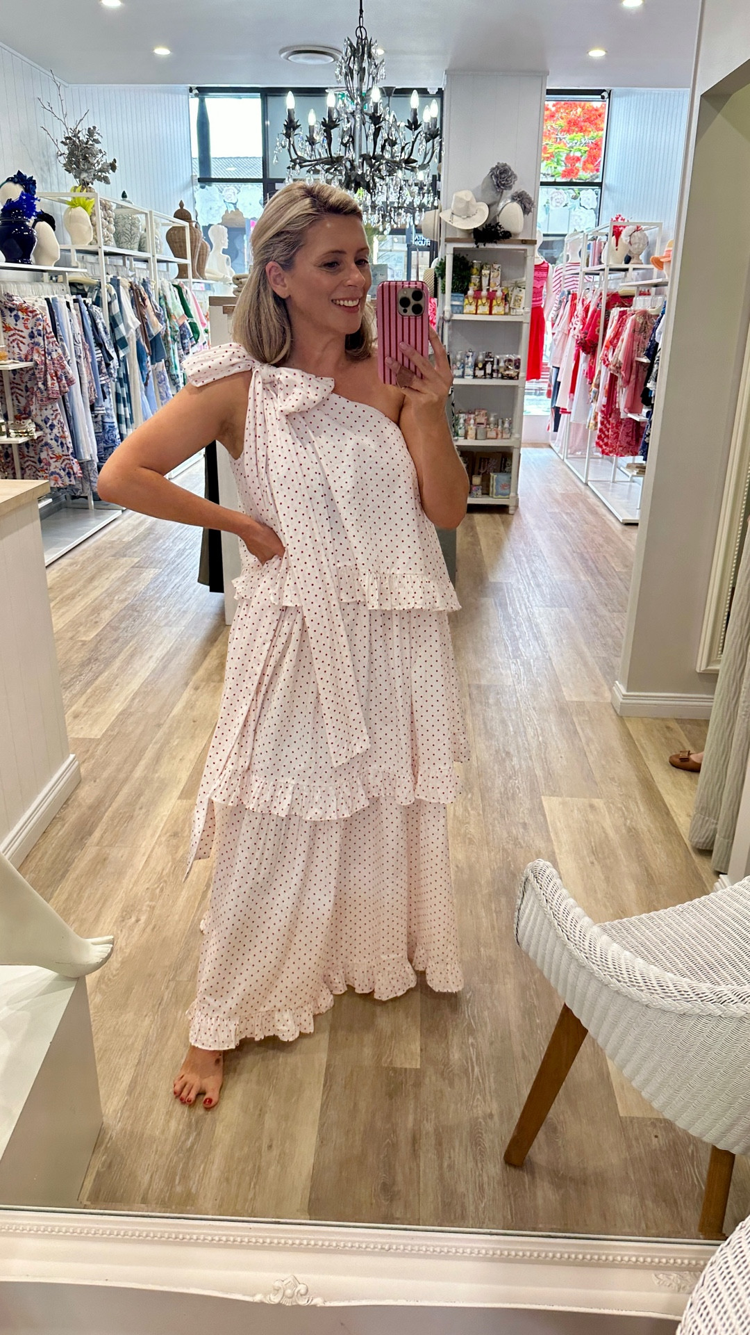 Looking for Christmas outfits? I had to share this gorgeous cotton tiered maxi dress. 

It’s an OG Binny tiered silhouette in a gorgeous red ditsy spot on a white background - perfect for Christmas vibes but still subtle and chic for the rest of the summer. And that bow - amazing! 

I found it quite a generous fit - I could do down to the 8 and still have loose, tiered layers. Although I preferred how the 10 fit under my arms. 

#LTKfestive #LTKsummer #LTKaustralia