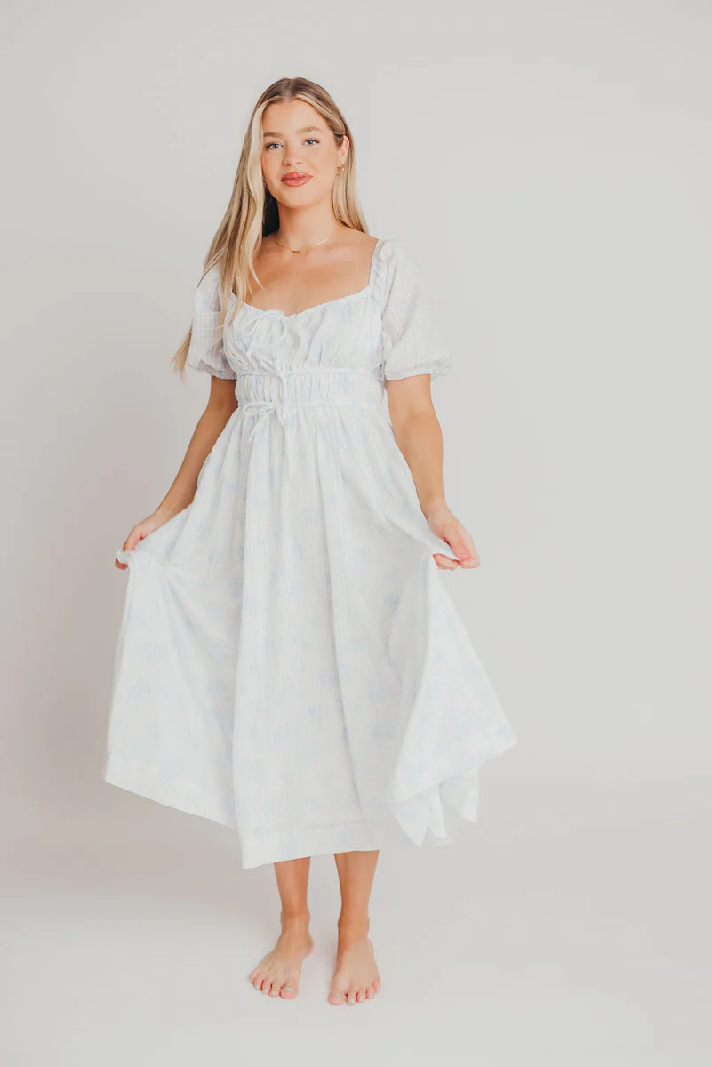 Edda Coastal Midi Dress in Light Blue - Bump Friendly & Inclusive Sizi | Worth Collective