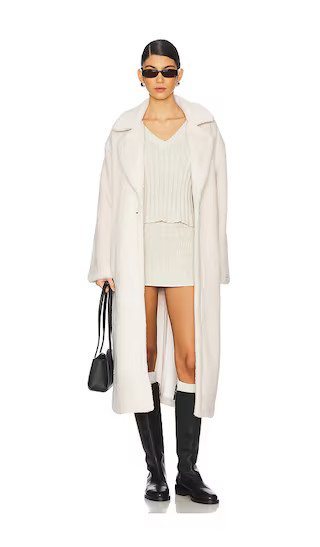 Live in Faux Fur Coat in Frosted White | Revolve Clothing (Global)