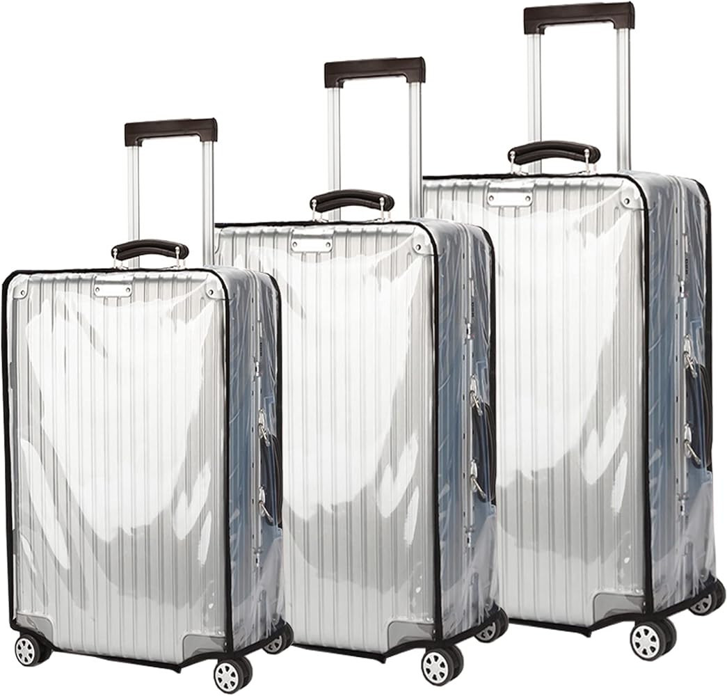 LADYGG 3 Pieces Clear Luggage Covers PVC Suitcase Cover Thicken Protectors Waterproof Cover for L... | Amazon (US)