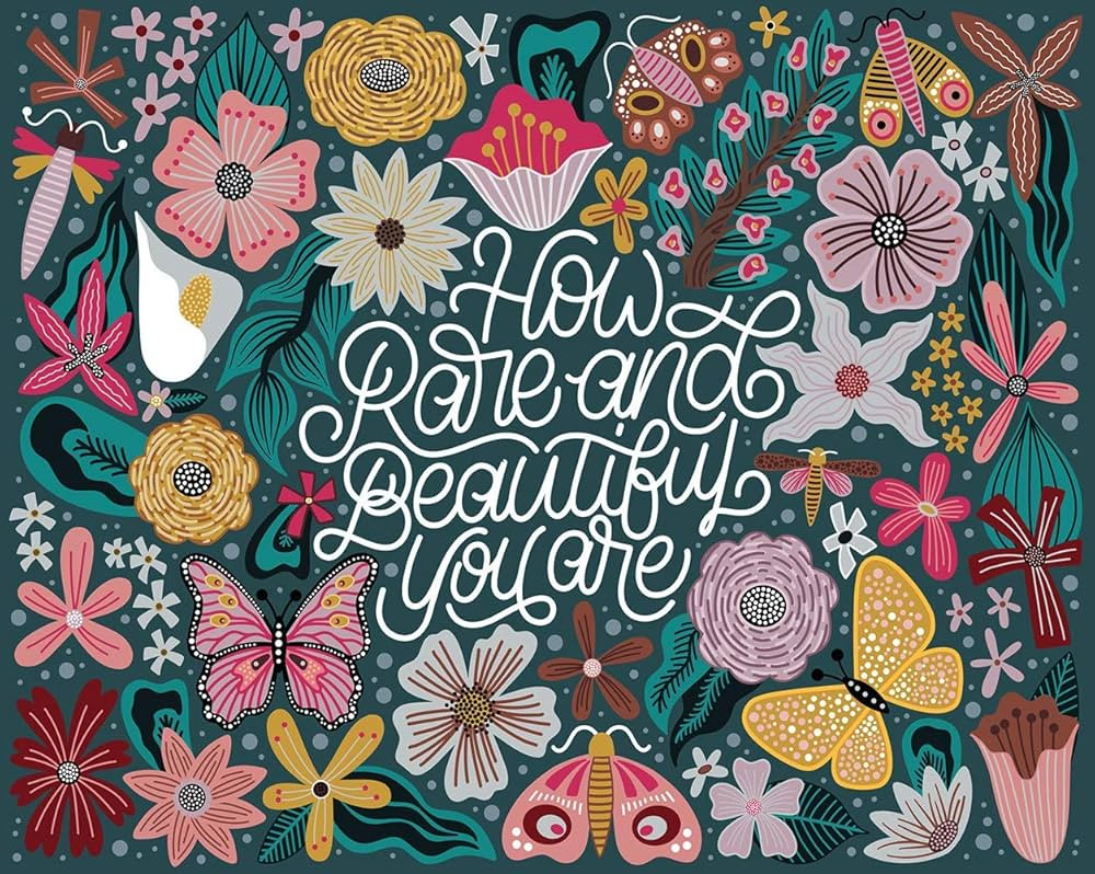 Rare and Beautiful 500 Piece Jigsaw Puzzle - Pretty Flowers, Colorful Butterflies and Inspiration... | Amazon (US)