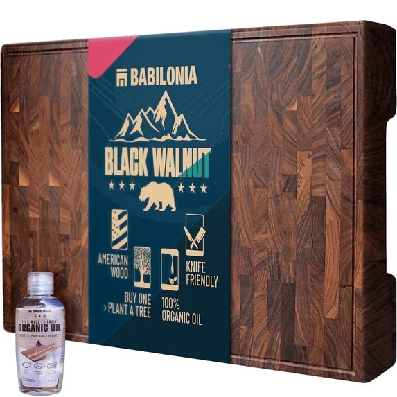 American Black Walnut Cutting Board - 15.7 x 10.2 x 1.7 inch End Grain Wood Chopping Board, Butch... | Walmart (US)