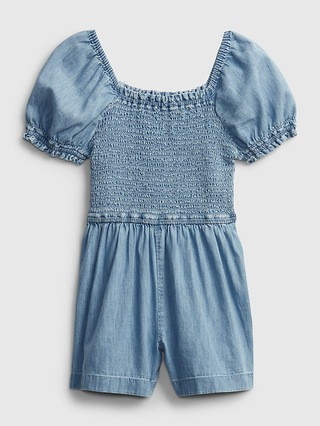 Kids Smocked Denim Romper | Gap (US)