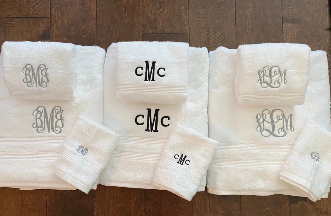 Monogrammed Bath Towel Set,monogram 3 Piece Towel Set, Monogram Towel Set, Custom Towel Set, Pers... | Etsy (US)