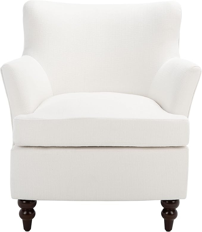 SAFAVIEH Home Collection Levin White/Walnut Accent Club Chair | Amazon (US)