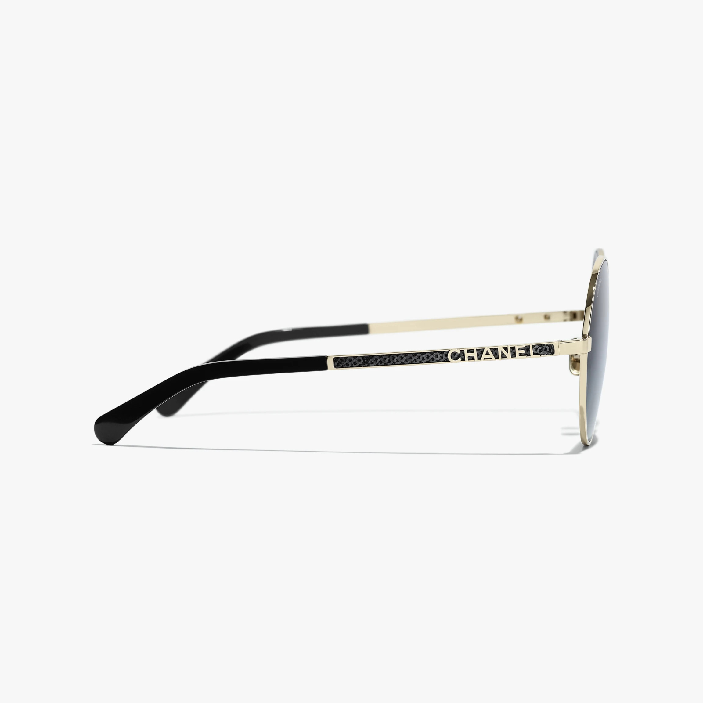 Sunglasses: Round Sunglasses, metal & sequins — Fashion | CHANEL | Chanel, Inc. (US)