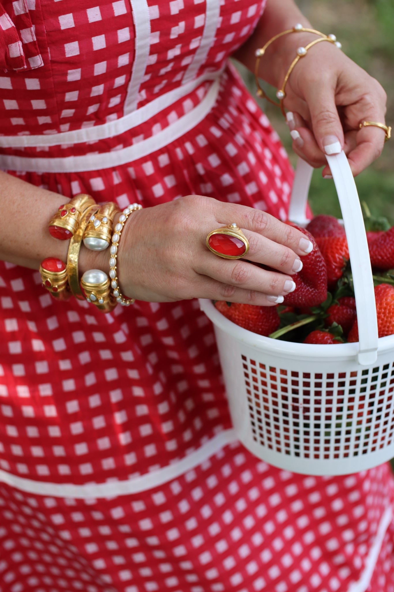 Strawberry party outfit / red gingham / red jewelry/ strawberry festival / summer dress 

#LTKFestival #LTKFindsUnder100 #LTKStyleTip