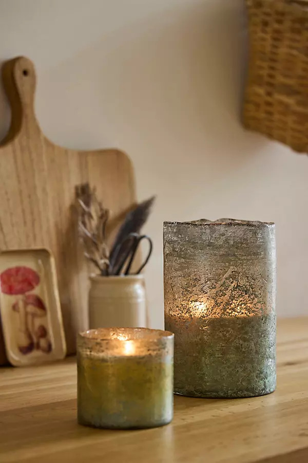 Textured Glass Candle, Grapefruit & Pine | Anthropologie (US)