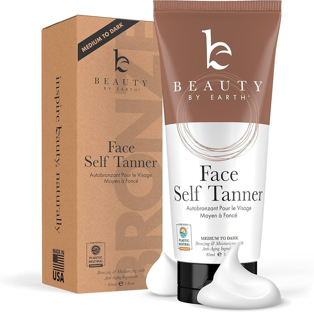 Face Tanning Lotion - Organic Self Tanner for Face and Facial Tanning Lotion for a Sunless Tan - ... | Amazon (US)