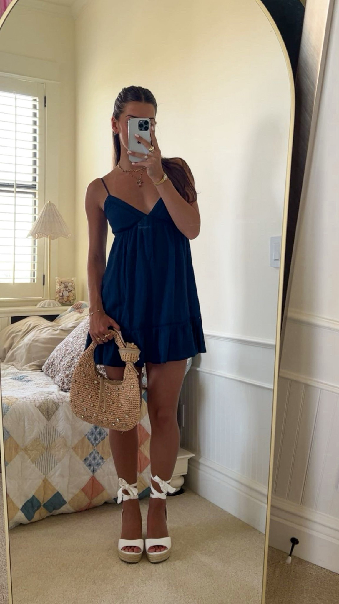 navy sun dress outfit!