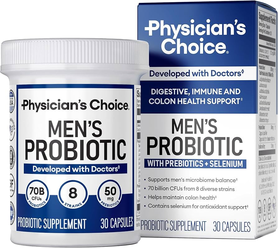 Physician's Choice Probiotics for Men - 70 Billion CFU - 8 Strains - w/Selenium & Organic Prebiot... | Amazon (US)