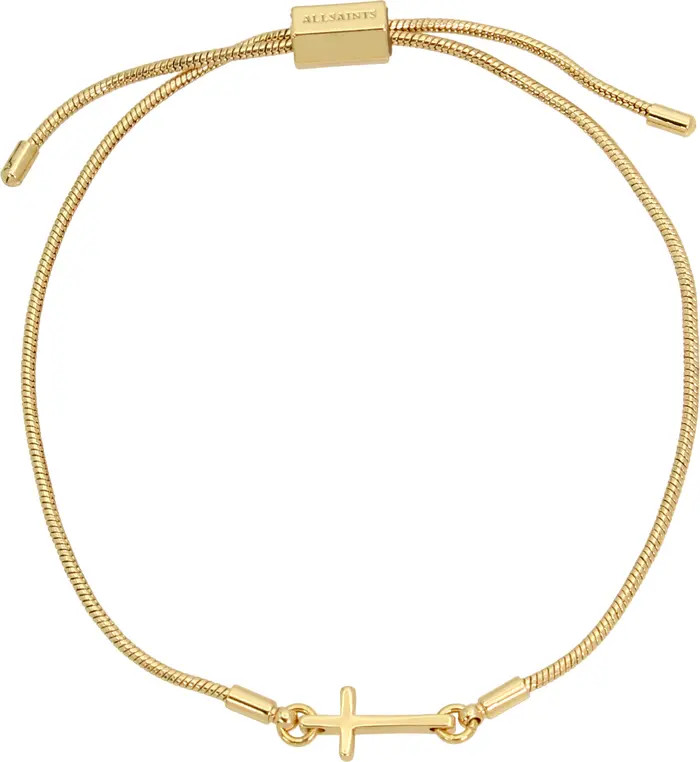 AllSaints Cross Charm Chain Slider Bracelet | Nordstrom | Nordstrom