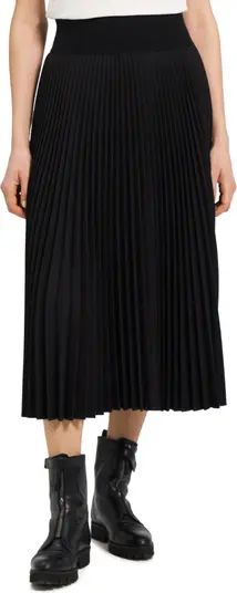 Theory Pleated Wool Blend Midi Skirt | Nordstrom | Nordstrom