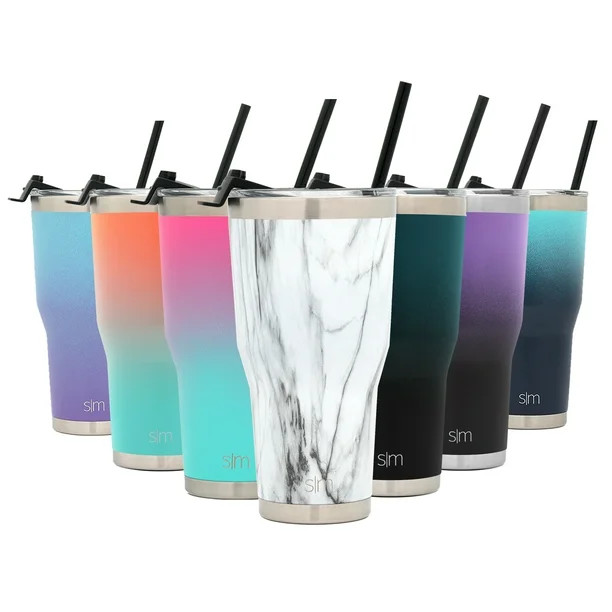 Simple Modern 32oz Slim Cruiser Tumbler with Straw & Closing Lid Travel Mug - Gift Double Wall Va... | Walmart (US)