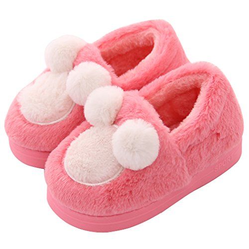 MiYang Winter Kids Cute Mouse Plush Winter Warm House Indoor Slippers Watermelon Red 10-11 B(M) US L | Amazon (US)