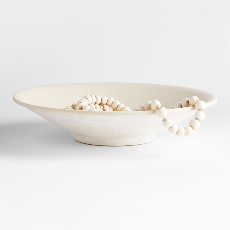 Ophelia Natural Ceramic Centerpiece Bowl 20" + Reviews | Crate & Barrel | Crate & Barrel