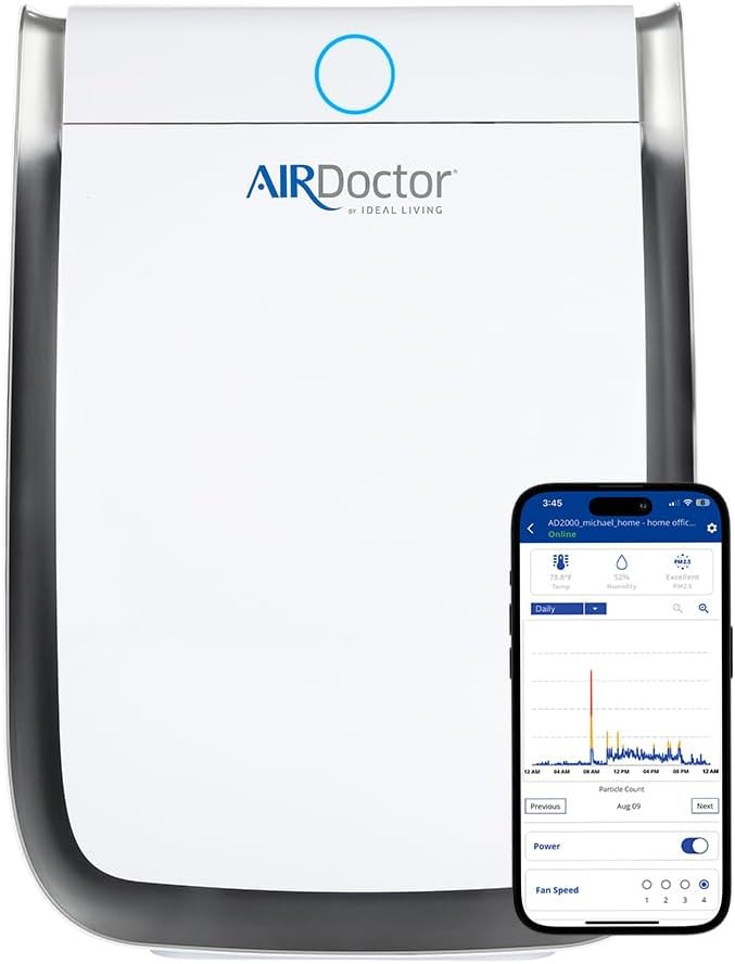 AIRDOCTOR 3500 Air Purifier. Cleans Kitchens, Bedrooms, Large Rooms up to 1260 ft2 2x/hr. Removes... | Amazon (US)