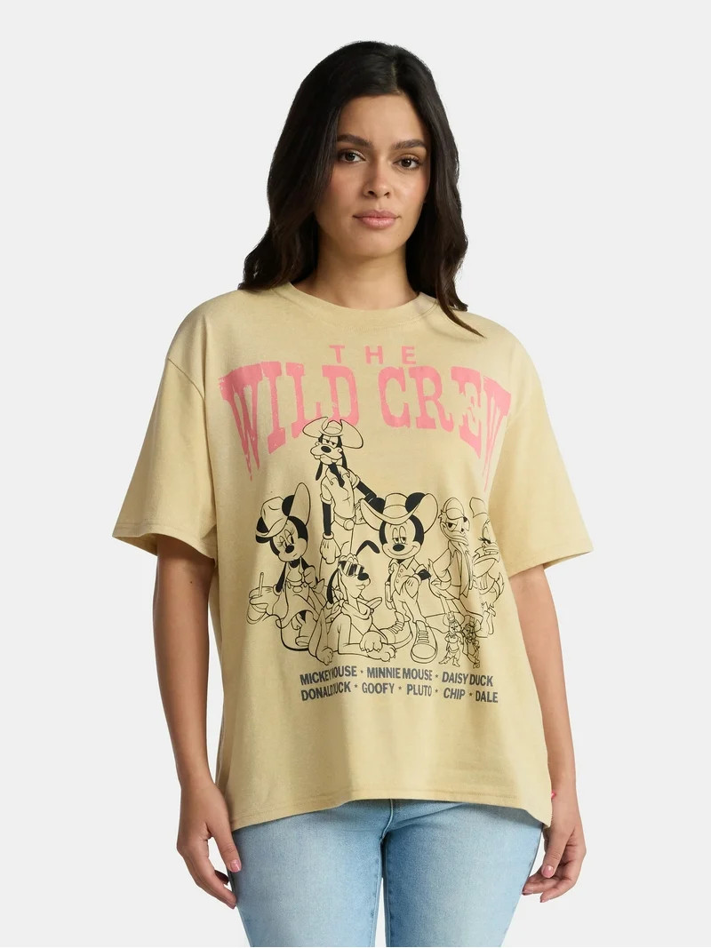 Disney Women's Mickey and Friends Graphic T-Shirt with Short Sleeves, Sizes XXS-2XL | Walmart (US)