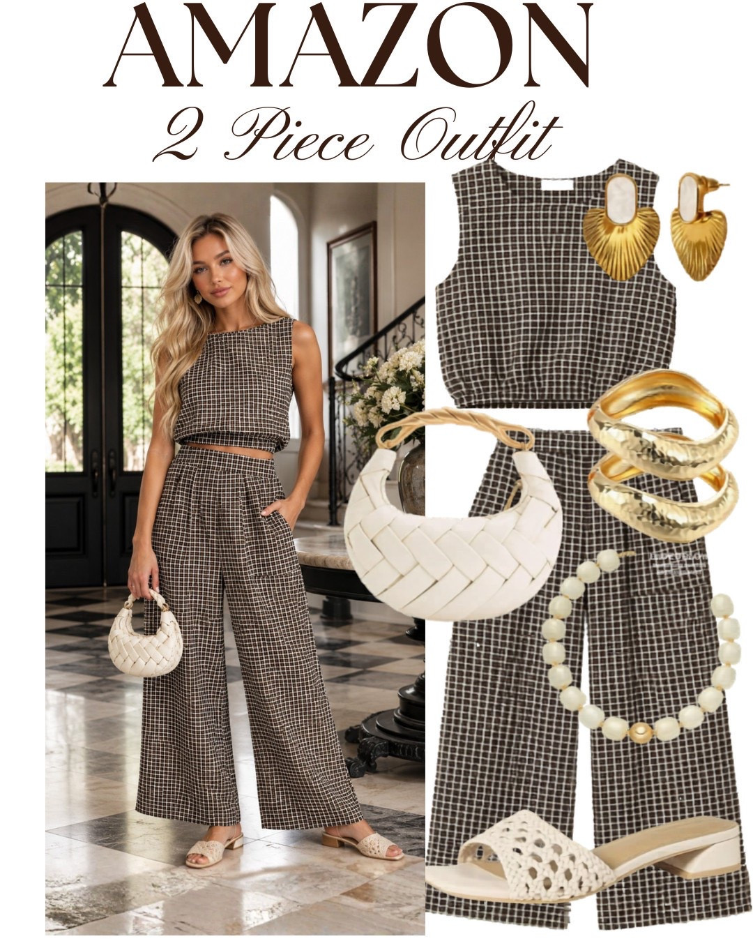 Neutral Amazon Matching Set Outfit Ideas 2026 🤎 Effortless chic meets everyday comfort with this neutral matching set styled with woven slides, gold jewelry, and a luxe cream handbag. The wide leg pants and sleeveless crop top create the perfect elevated casual look for brunch dates, vacations, summer outings, travel days, or resort wear. This Amazon fashion find gives designer-inspired vibes while staying comfortable and easy to style. Save this neutral outfit inspo for your next classy casual look. 

#amazonfashion #matchingset #neutraloutfit #widelegpants #summeroutfit #resortwear #casualchic #amazonfinds #fashioninspo #vacationoutfit #beigeaesthetic #minimalstyle #effortlessstyle #amazonstyle #outfitideas #classyoutfit #summerfashion #neutralfashion #amazonoutfits #capsulewardrobe

#LTKMothersDay