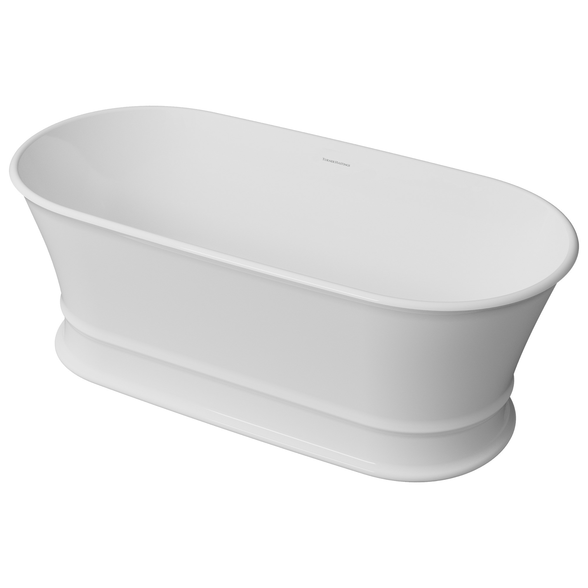 Claremont 1704mm Matte White Oval Solid Surface Freestanding Bath | Temple & Webster AU