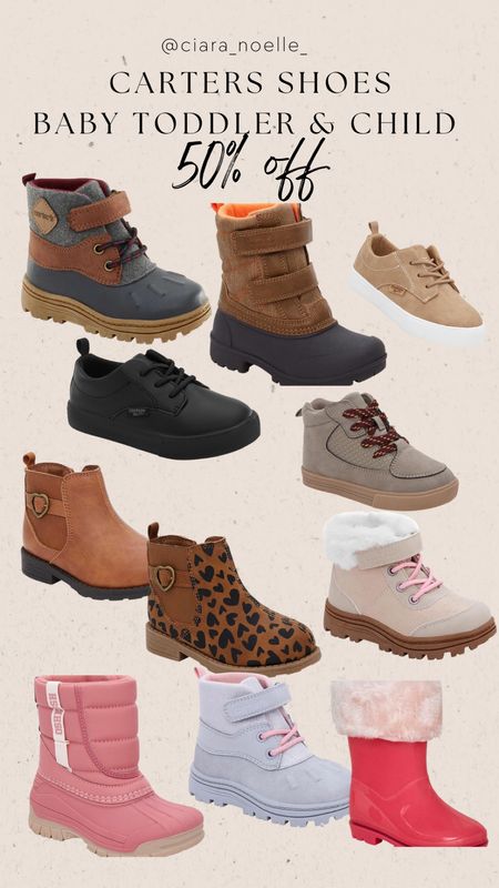 50% off shoes and boots at Carters | Baby , Toddler and Child size !! Perfect time to buy those snow boots or holiday family picture dress shoes 

#LTKsalealert #LTKkids #LTKHoliday