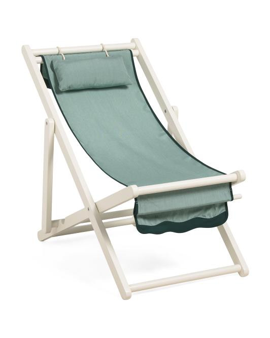 36in Teak Wood Frame Rivie Sling Chair | TJ Maxx