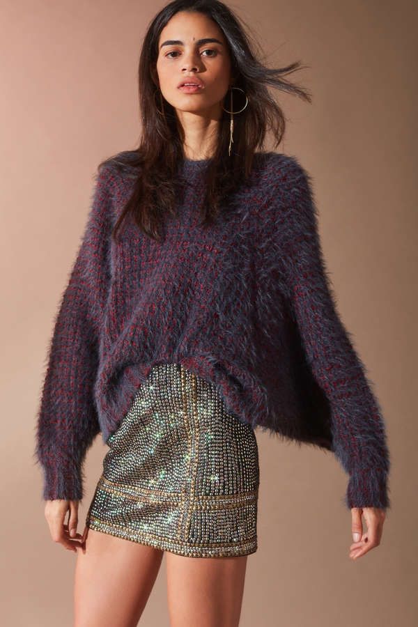 UO Sequin Studded Mini Skirt | Urban Outfitters US