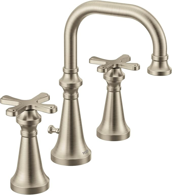 Moen TS44103BN Colinet Traditional Two Widespread High-Arc Bathroom Faucet with Cross Handles Val... | Amazon (US)