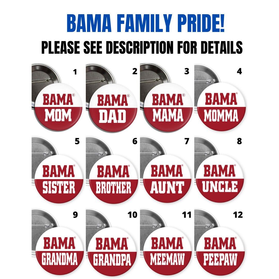 BAMA FAMILY PRIDE University of Alabama Parent 2.25 - Etsy | Etsy (US)