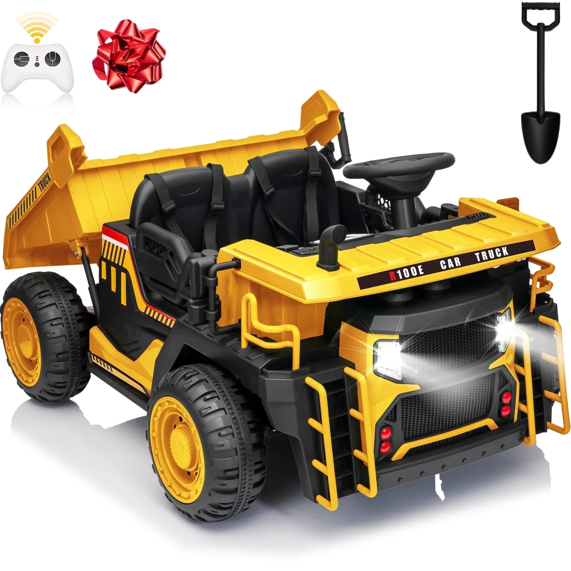 Funride 24V Ride on Toys 2 Seater Ride on Dump Truck w/ Remote Control w/ Dump Bed, 3 Speeds, Sho... | Walmart (US)