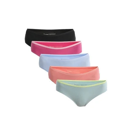 No Boundaries Cotton Hipster Panties, 5-Pack, Women’s and Women’s Plus | Walmart (US)