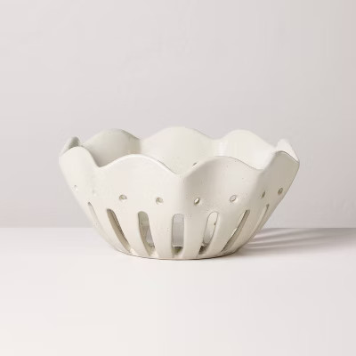 Large Wavy Edge Berry Bowl Sour Cream - Hearth & Hand™ with Magnolia | Target
